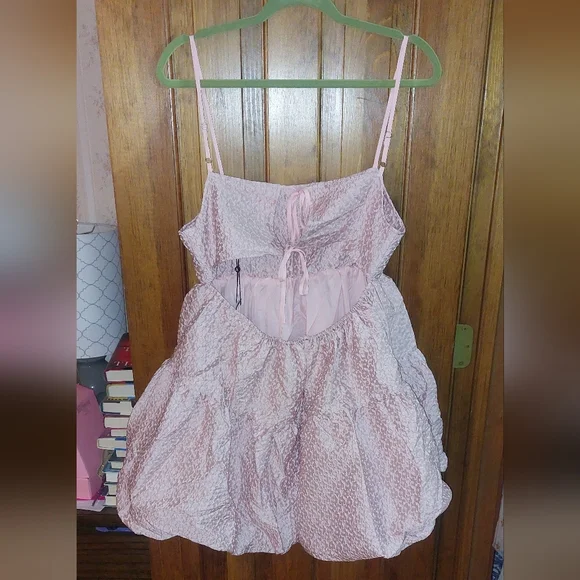 Aureta Studio x Anthropologie Square-Neck Bubble-Hem Mini Dress in Pink - Picture 10 of 16